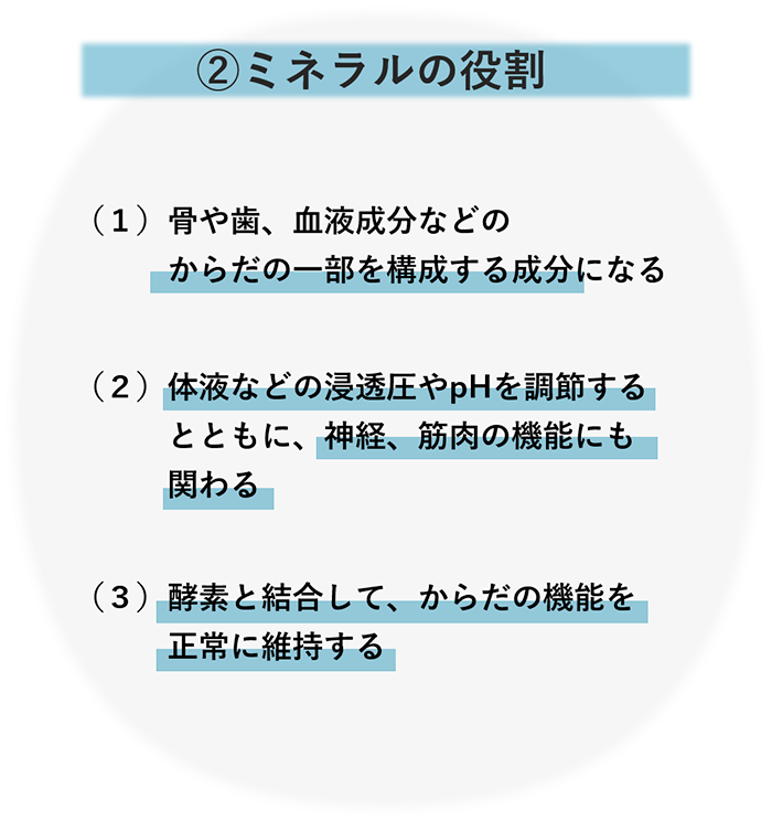 ミネラルの役割