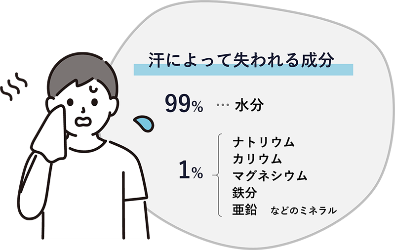 汗によって失われる成分